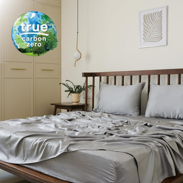 Certified 100% Tencel Eucalyptus Twin XL Size Lyocell Sheets|4 Piece Set|Sateen Weave|True Carbon Zero|Gentle to