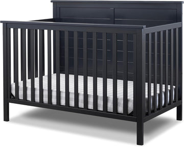 Crib, Classic 4-in-1 Convertible Pannel Crib, Baby Crib Made of Wood, Non-Toxic Finish, Wooden Baby Bed
