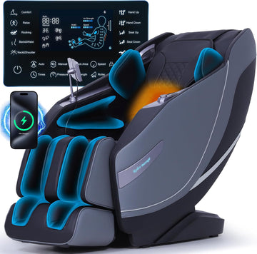 Massage Chair Full Body Zero Gravity, 3D ‌SL-Track Shiatsu Massage with Unique Rocking Sleep Mode, Upgraded Calf &