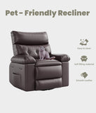 GarveeHome Oversized Recliner Chairs, Classic Manual Leather Recliner