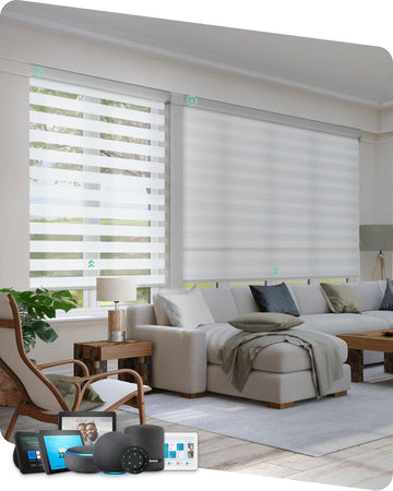 Motorized Zebra Blinds with Remote, Voice Control