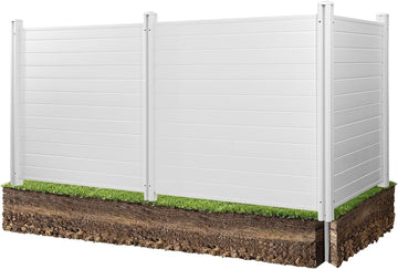 Outdoor Privacy Screen, 50in H x 50in W Air Conditioner Fence, 3-Panel Pool Equipment Enclosure, Horizontal PVC