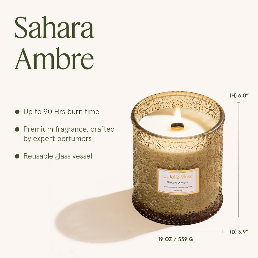 Sahara Amber Scented Candles, 19 oz Natural Soy Wax