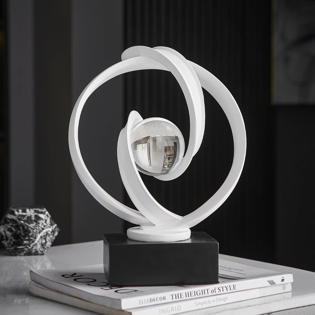 White Statue Decor , Abstract Art Sculptures Home Décor Accents for Coffee Table TV Stand Bookshelf, Resin