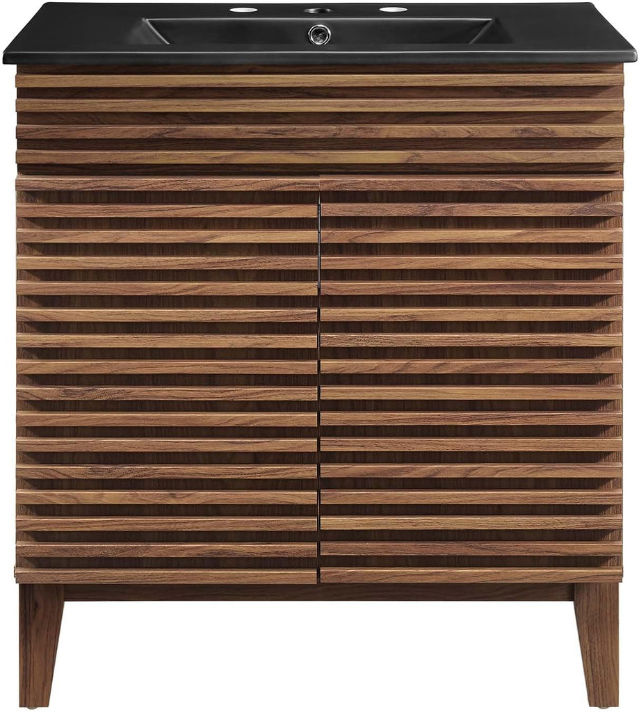 Render 30" Bathroom Vanity with Sink in Walnut Black