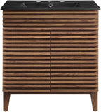 Render 30" Bathroom Vanity with Sink in Walnut Black