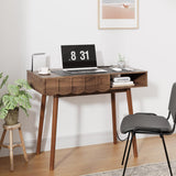 Mid Century Modern Desk, Executive Home Office Desk w/Drawer & Open Compartment