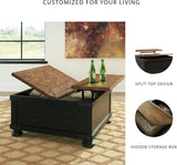 Valebeck Lift Top Coffee Table, Storage, Split-top Design, Wood, 36" W x 36" D x 18" H
