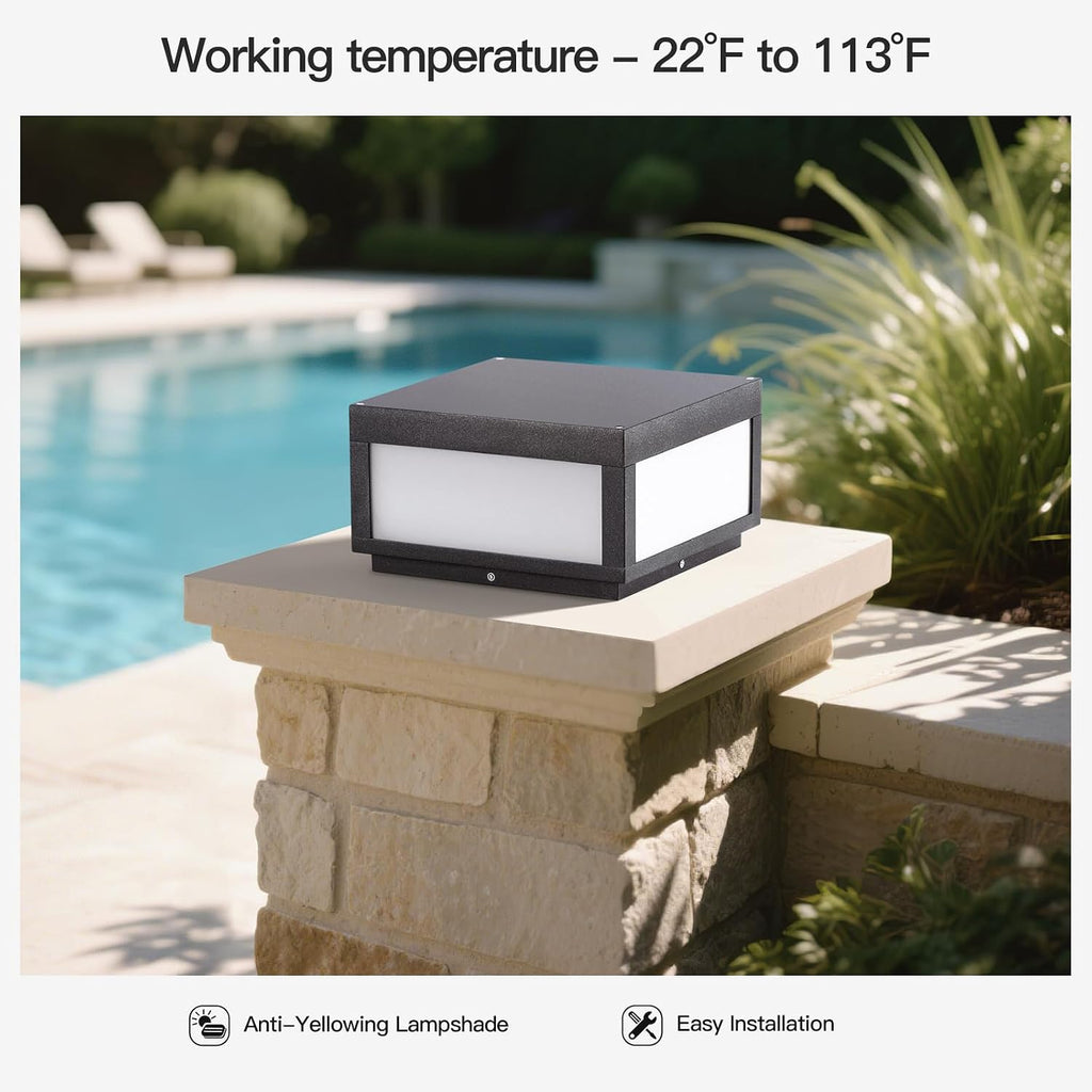 Outdoor Post Lights Hard Wired, 11.8" Column Light, Modern Pillar Lights Outdoor Waterproof