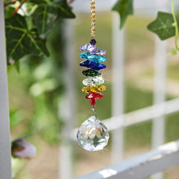 Hyaline&Dora 30mm Chandelier Crystals Ball Prisms Rainbow Octogon Chakra Suncatcher for Gift