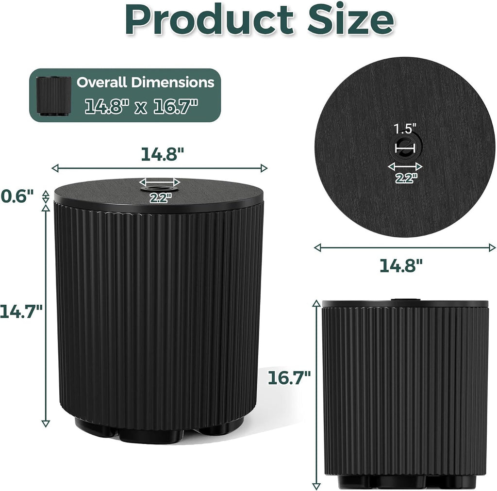 Outdoor Umbrella Stand with Hole, in Pool Umbrella Stand with Weighted Water Filled Bladder