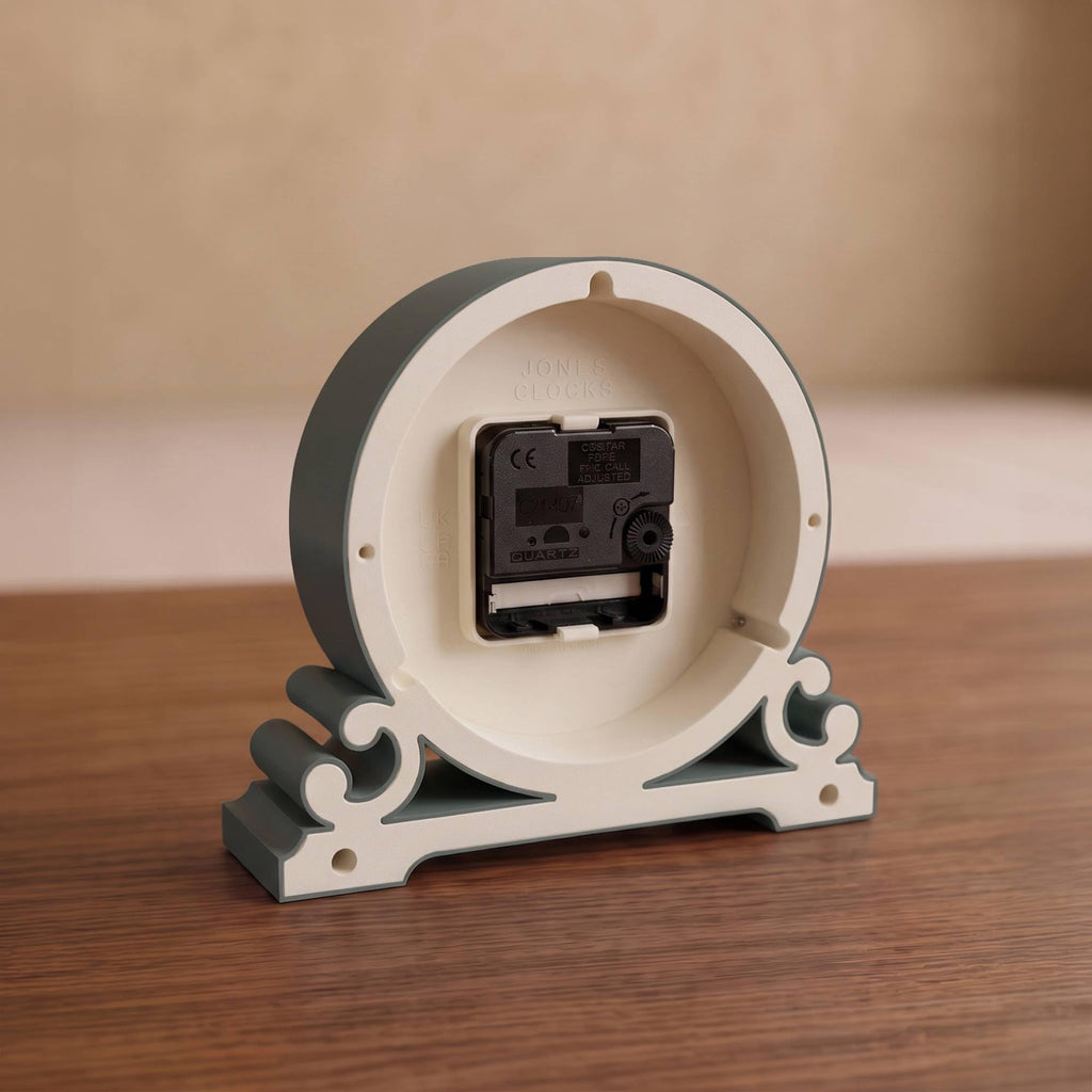 Saloon Mantel Clock | Small Double Scroll Design | Green