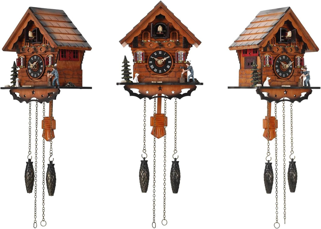 Kintrot Cuckoo Clock Traditional Black Forest Clock Antique Wooden Pendulum Quartz Wall Clock