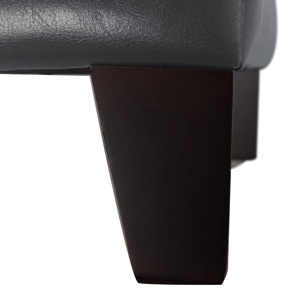 Bonded Leather Square Tufted Cubic Cube Storage Footstool, 18" Inch Ottomans & Storage Ottomans, With Lid, Dim Gray