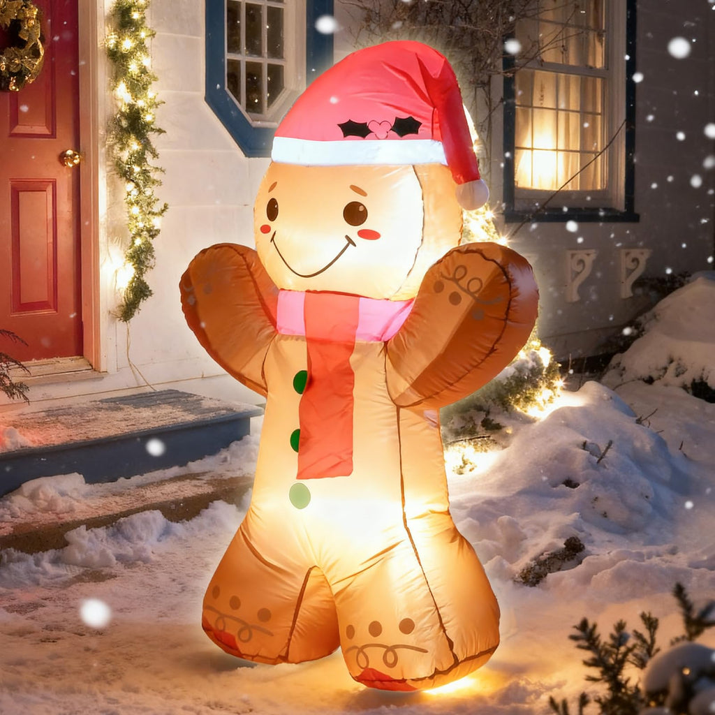 3.5 FT Christmas Inflatables Cute Gingerbread Man Decoration