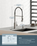 Kitchen Faucets, Brushed Nickel Kitchen Sink Faucet with Pull Down Sprayer, Commercial Kitchen Faucet Stainless Steel