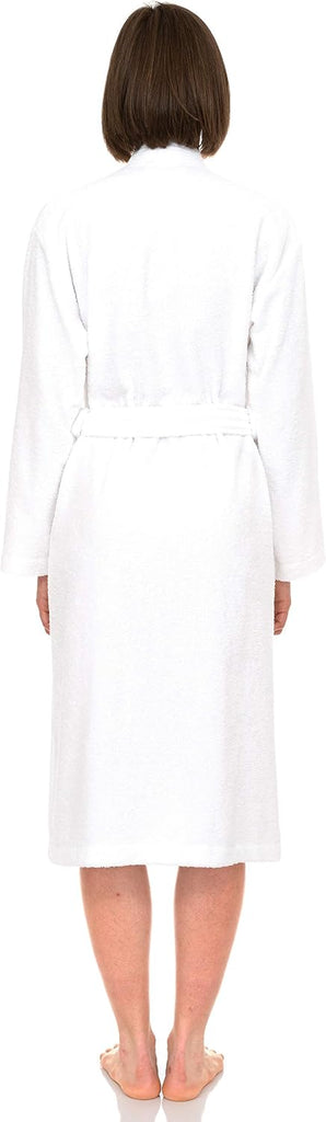 Womens Robe Cotton Kimono Bathrobe for Women Knee Length Terry Cloth Towel Robes for Women XS to 4X