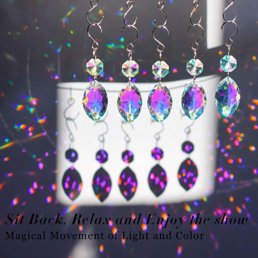 20pcs 38mm Horse Eye Chandelier Crystals, Crystal Chandelier Prisms Pendants Parts Connected Glass Octagon Beads Hanging