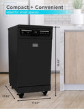 18-Inch Portable Dishwasher, 8-Place Setting Capacity, Mobile Dish Washer with 6 Wash Programs, LED Display
