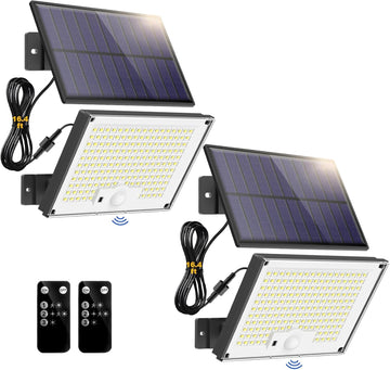 Solar Lights Outdoor, Solar Motion Sensor Flood Lights 2Pack | Remote Control,IP65 Waterproof, Motion Sensor,3