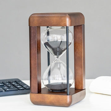 Large Premium Walnut Hourglass,60 Minutes Sand Timers,Hour Glass with Sand Timer for Gift,Hourglass Decor