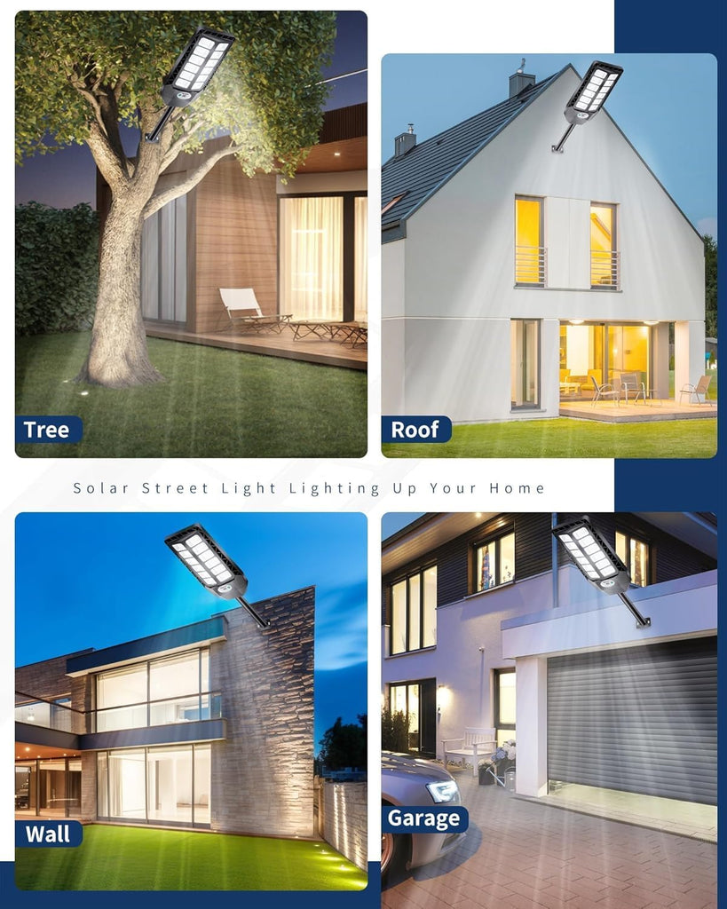1-Pack 5000W Solar Powered Outdoor Motion Sensor Street Light | IP66 Waterproof 6500K Dusk to Dawn 20000 Lumens LED