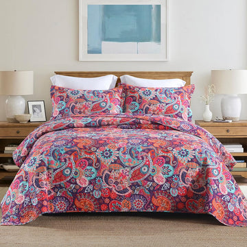 Quilt Sets, 100% Cotton Breathable Bedspread, Lightweight Reversible Quilted Coverlet, Farmhouse Bedroom