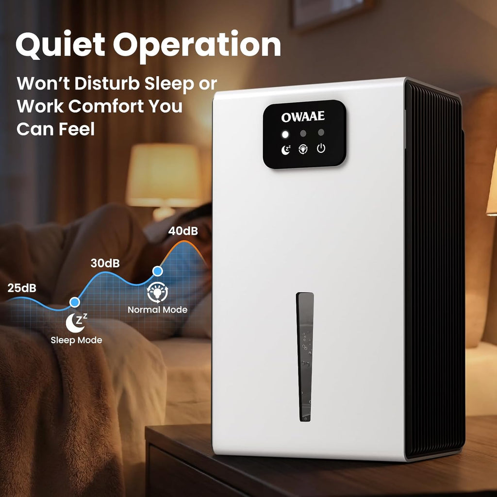 Dehumidifier, 1000 sq.ft Quiet Dehumidifiers for Home Bedroom Bathroom Basement with 95oz Water Tank, Sleep Mode