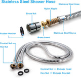 High Pressure Handheld Shower Head Briout 5-Settings Powerful Water Spray Shower Head against Low Pressure Water Flow