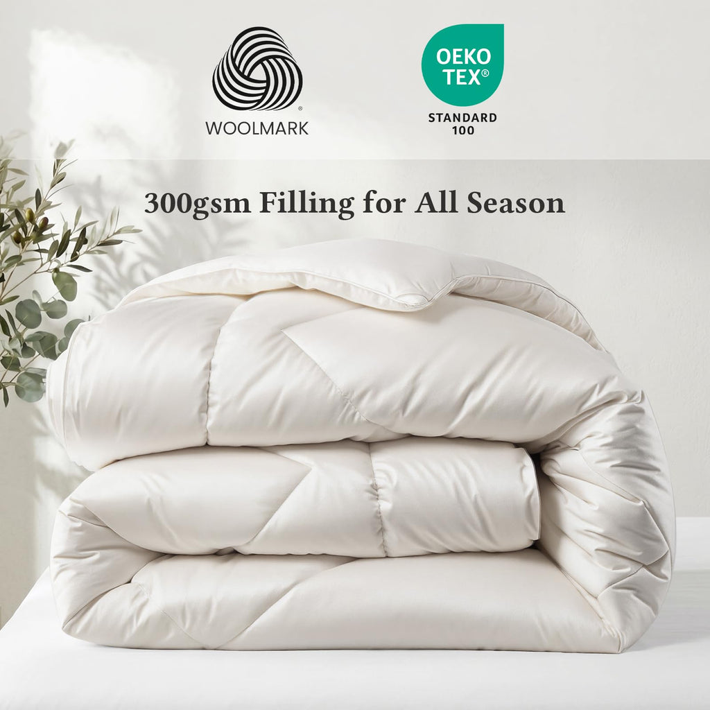All-Season Quilted Wool Comforter Duvet Insert