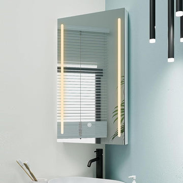 Corner Medicine Cabinet with Lights, Lighted Medicine Cabinet with Mirror