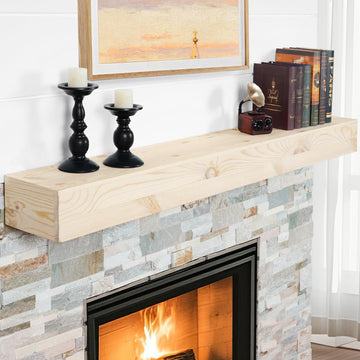 72'' Fireplace Mantel, 5'' Pine Wood Floating Shelf, DIYColor