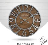 Presentime & Co Vintage Farmhouse Series, Galvanized Rustic Barnwood Clock, 19.5 inch