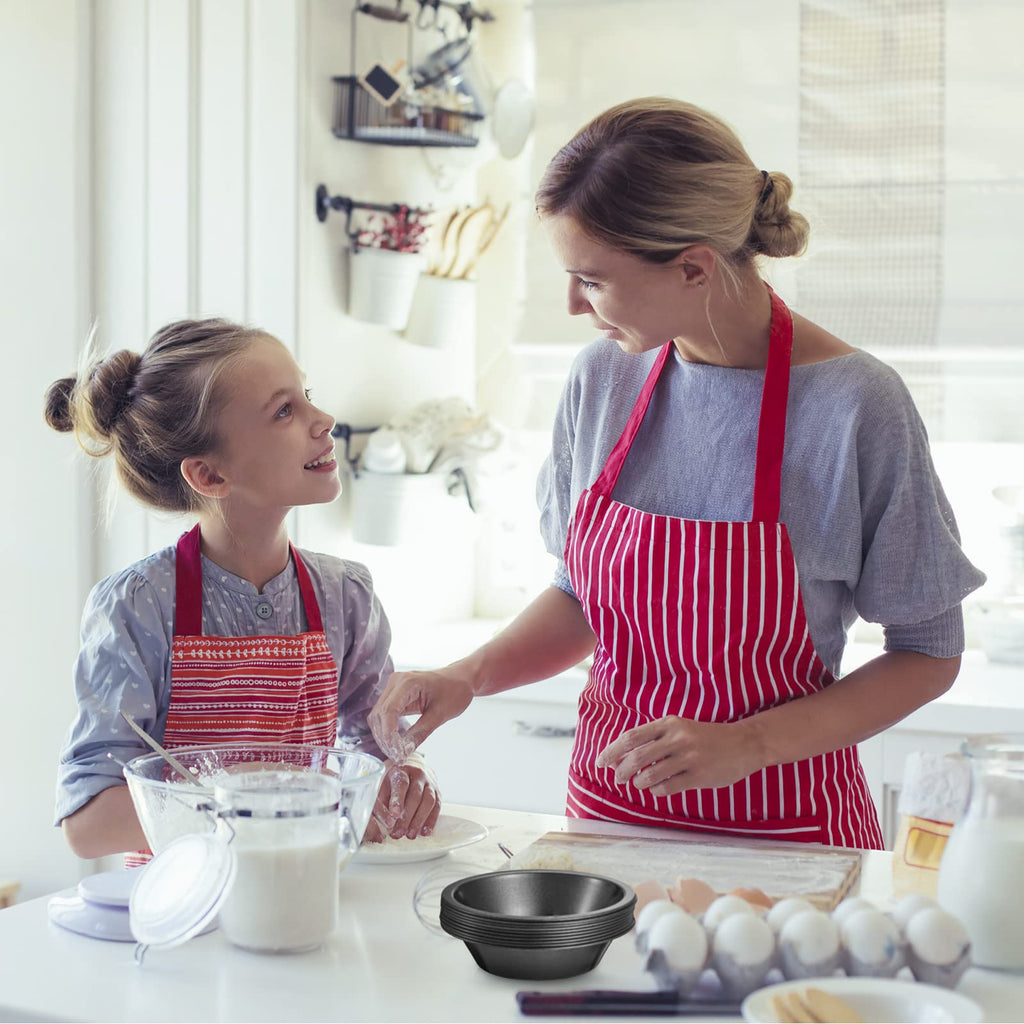 8 Pcs 4 Inch Steel Mini Pie Pans Tins, Black