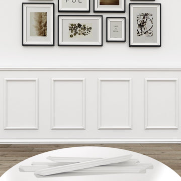 Peel and Stick Wall Molding, 4 Set 16" x 20" Pre Cut Wainscoting Panels