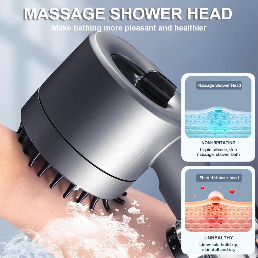 Filtered Shower Head with Handheld,ion High Pressure 4 Spray Mode Showerhead with Filters,Water Softener Filters Beads