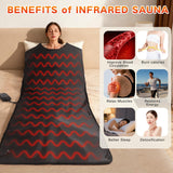 Infrared Sauna Blanket for Home, Low EMF Carbon Crystal Heating, Portable Dry Sauna Bag for Relaxation, Detoxification