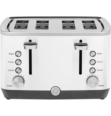 GE 4 Slice Toaster | Extra Wide Slots for Bagels, Breads, Waffles & More | 7 Shade Options | Countertop Kitchen