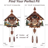 Cuckoo Clock Wall Art, Animated Scene, 12 Melodies, Volume Control, Night Mode, Germany Style Black Forest Retro Handcrafted Wooden...