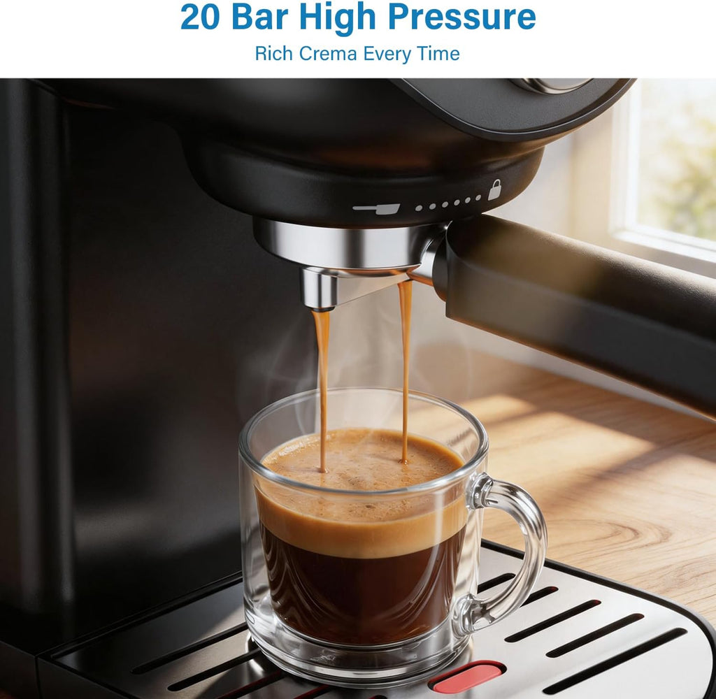 Espresso Machine, Compact Espresso Maker with Milk Frother