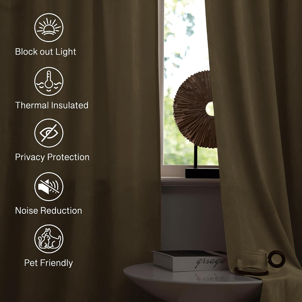 Ivory Velvet Curtains for Window - White Privacy Thermal Drapes, Elegant Decor White Backdrop Curtains