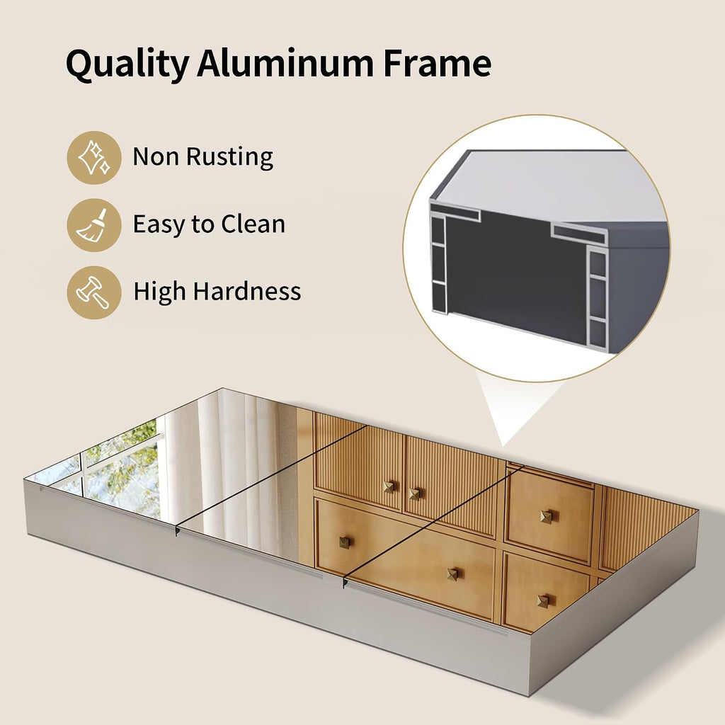 Pre-Assembled Medicine Cabinet with Mirror, 48" W x 26" H | Bathroom Mirror with Storage, 3 Doors Frameless Modern