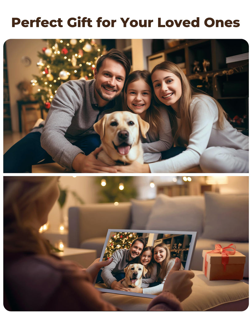 WiFi Digital Picture Frame with 64GB Storage, 10.1" HD Touch Screen Digital Photo Frame, 5000mAh Battery, Share