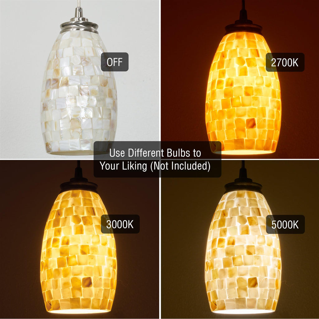 Coast 9" Modern Mosaic Sea Shell Mini Pendant Light
