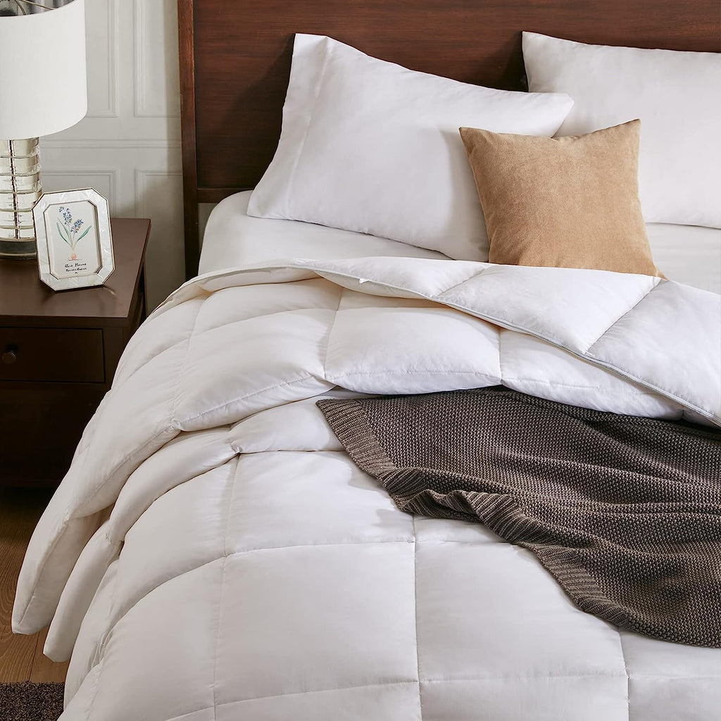 Lightweight Down Feather Fibers Comforter King - Cooling Bed Comforter, Hotel Collection High Fill-Power Thin Duvet