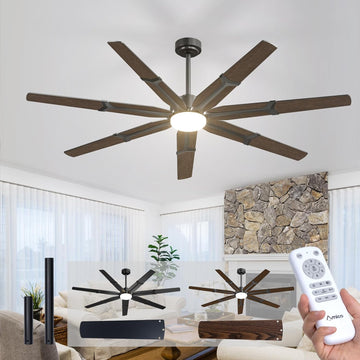 72 Inch Ceiling Fans with Lights and Remote, Indoor Outdoor Ceiling Fan , Quiet 6-Speed Reversible DC Motor