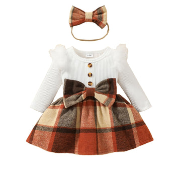 Toddler Baby Girl Plaid Dress Fall Winter Outfits