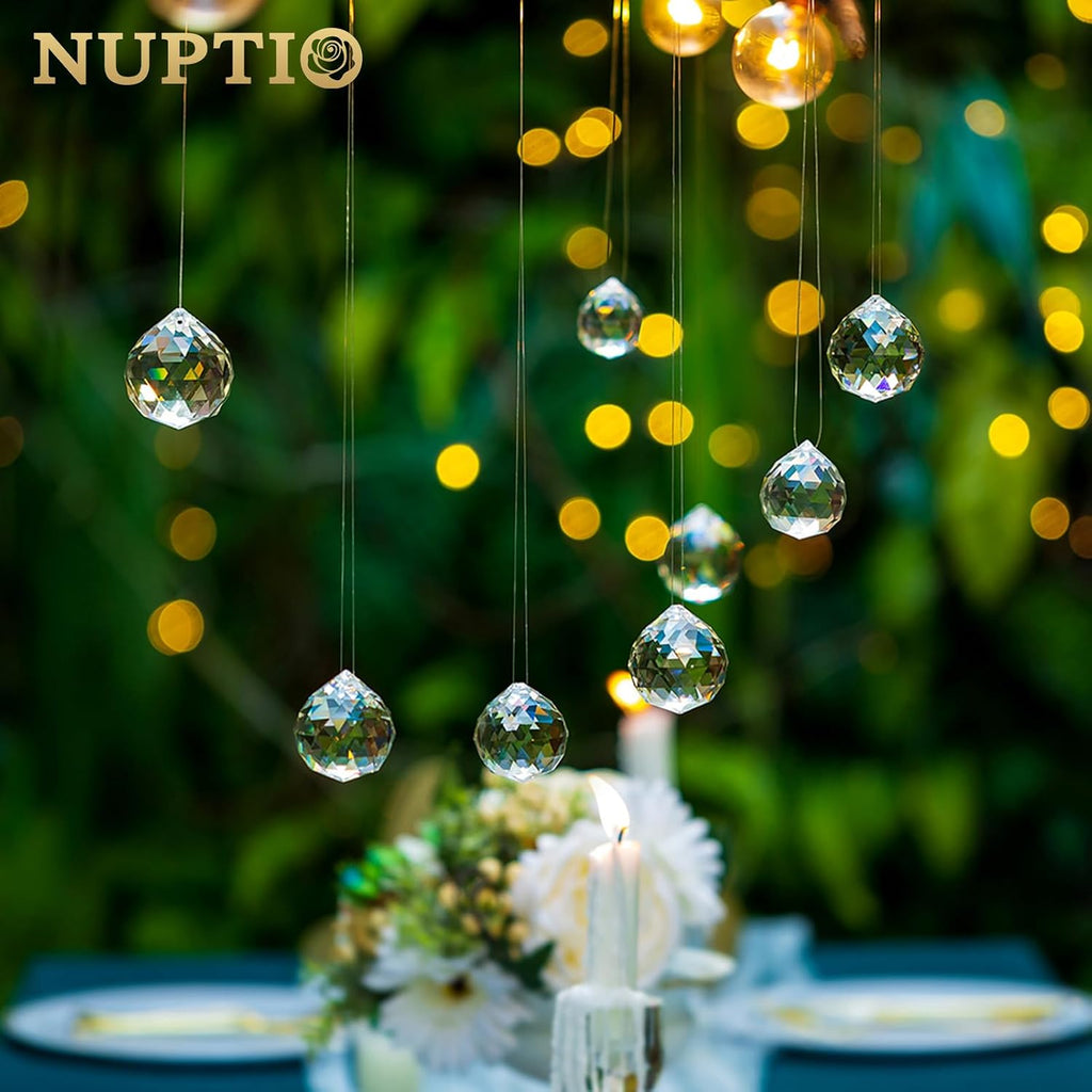 Hanging Clear Crystals Ball Prism for Suncatchers, 60 Pcs
