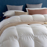 Premium Feathers Down Duvet Insert Comforter Oversized King All Season Medium Warmth White 100% Cott