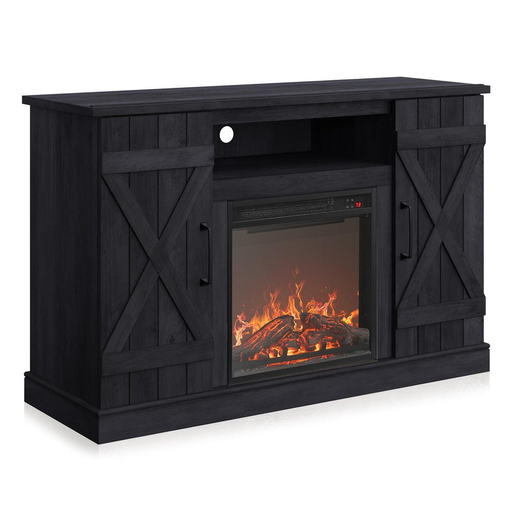 Veropeso 47" TV Stand with 18" Electric Fireplace - Rustic Grey